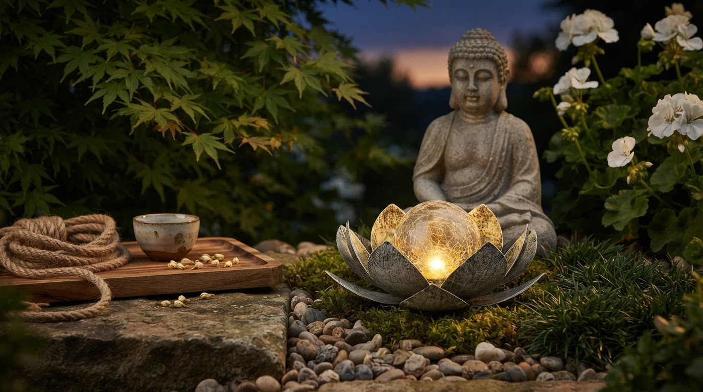 Does Solar Lotus Light fit a Buddha garden aesthetic?