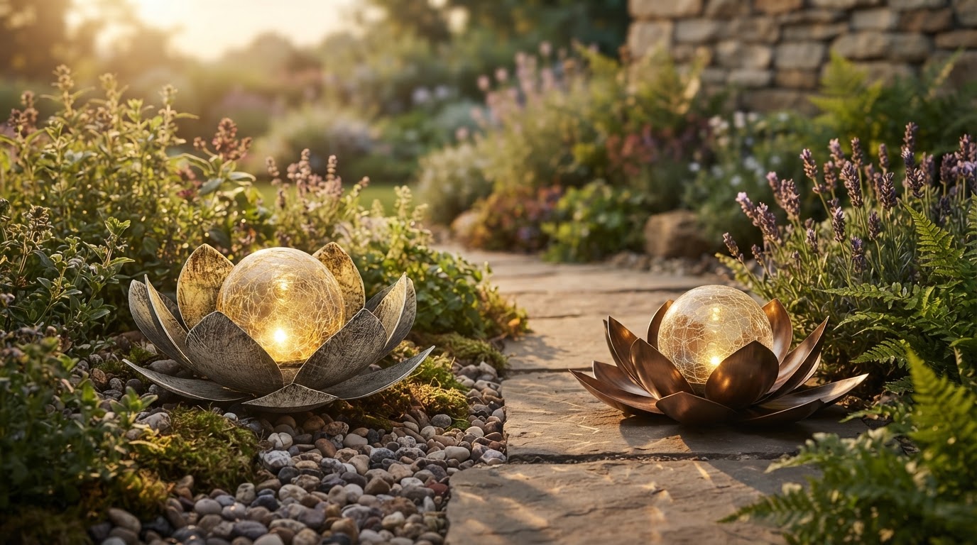 Selecting a Crackle Glass Solar Lotus Light for Gardens