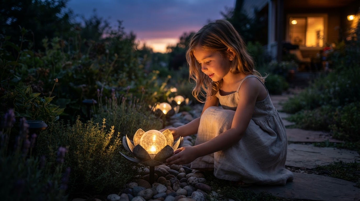 Decorating Gardens with Solar Lotus Light Fixtures