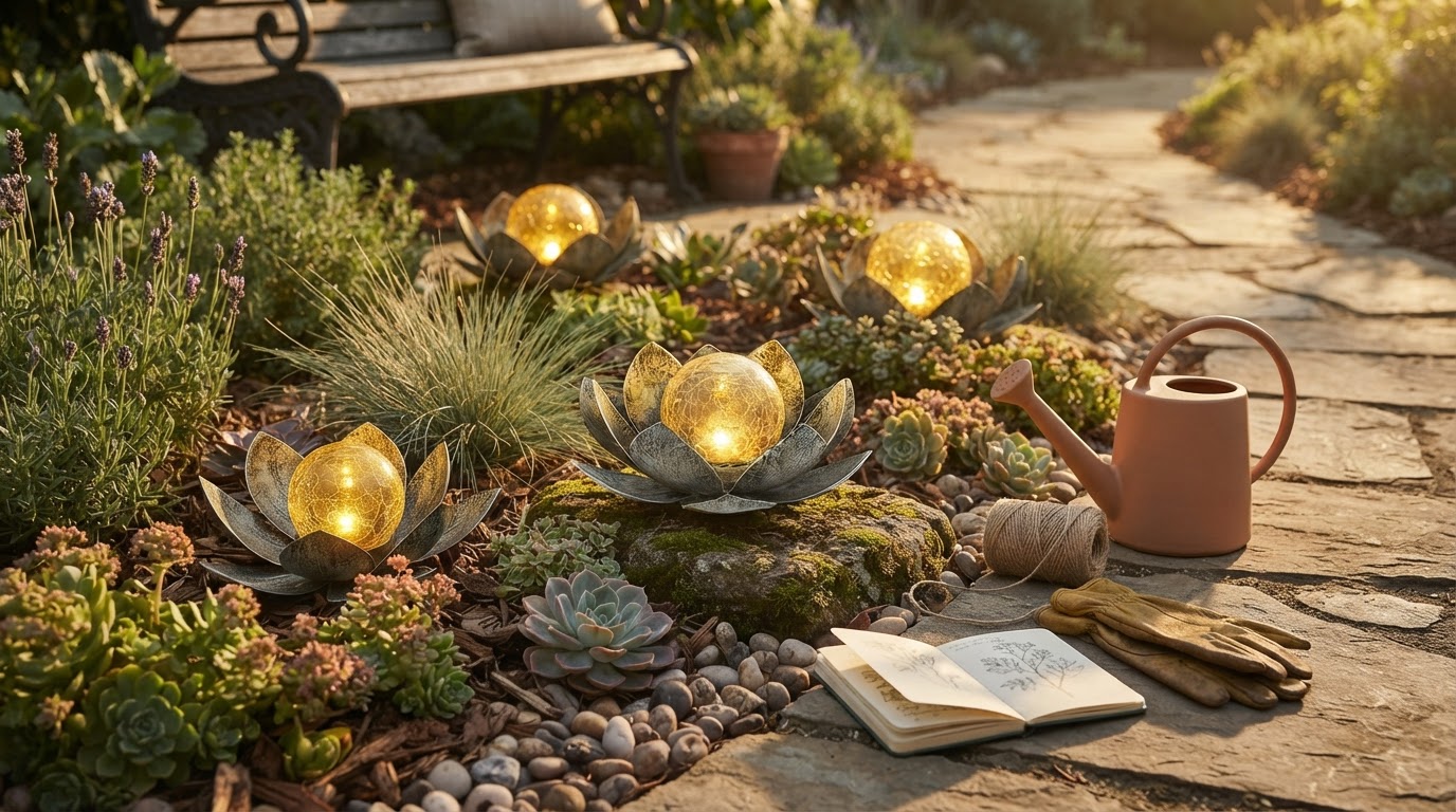 Integrating Solar Lotus Light into Garden Landscapes