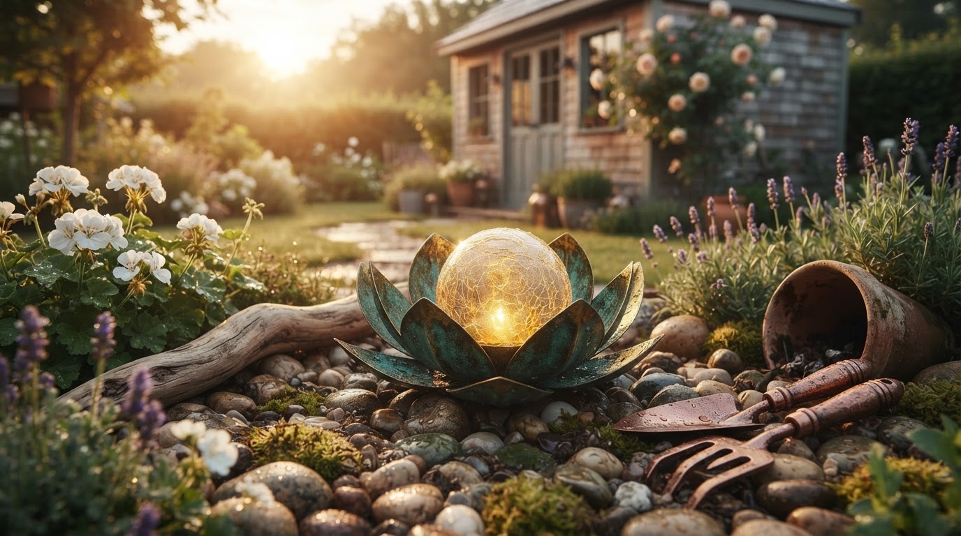 Why choose metal solar lotus yard art for gardens?