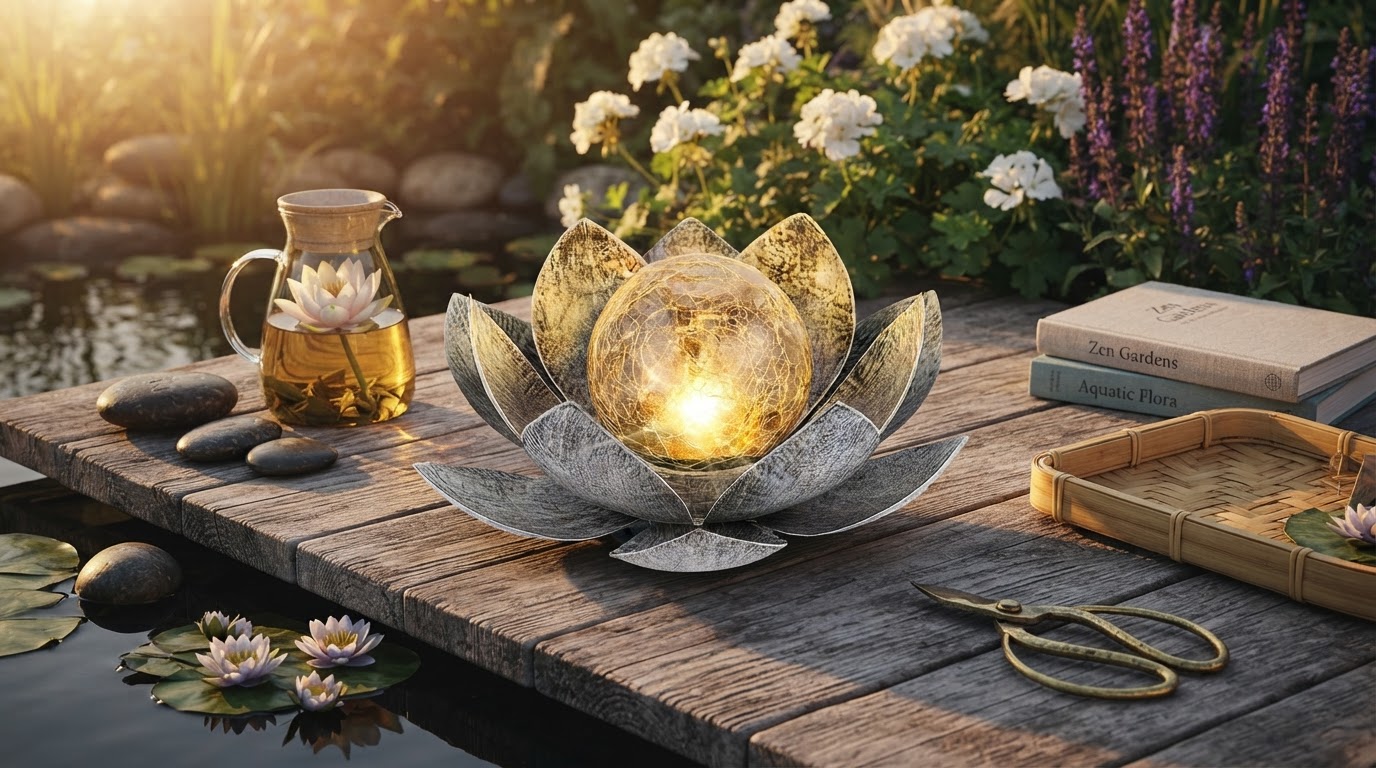 Enhancing Nighttime Ponds with Solar Lotus Light