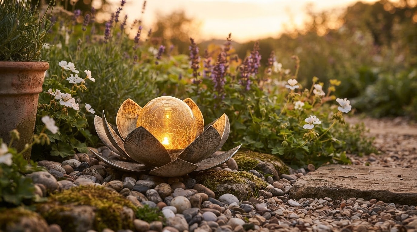Where should I place a Solar Lotus Light for best results?
