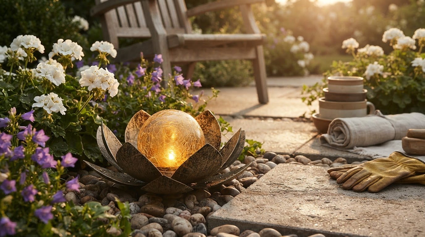 Patio Ambiance Tested with Solar Lotus Light