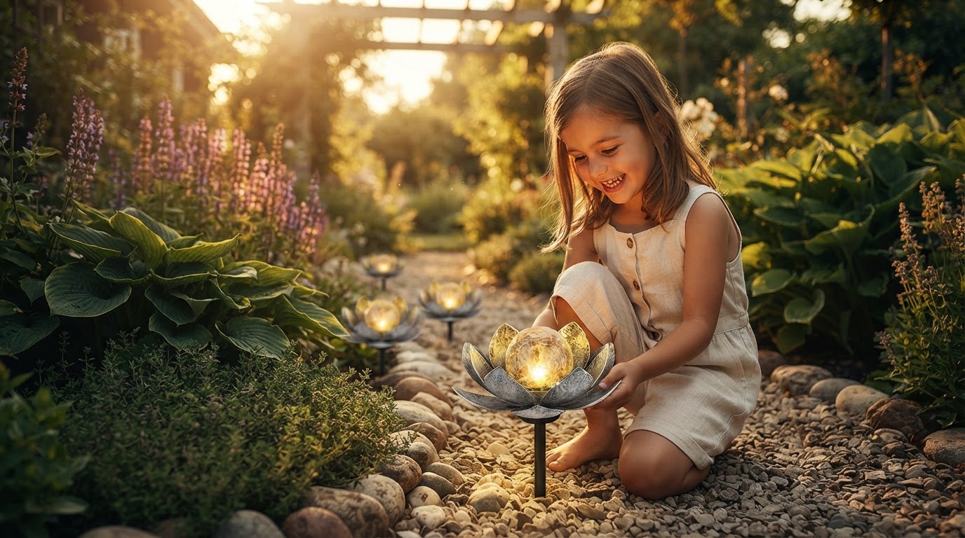 5-Step Setup for Solar Lotus Blossom Walkway Lights