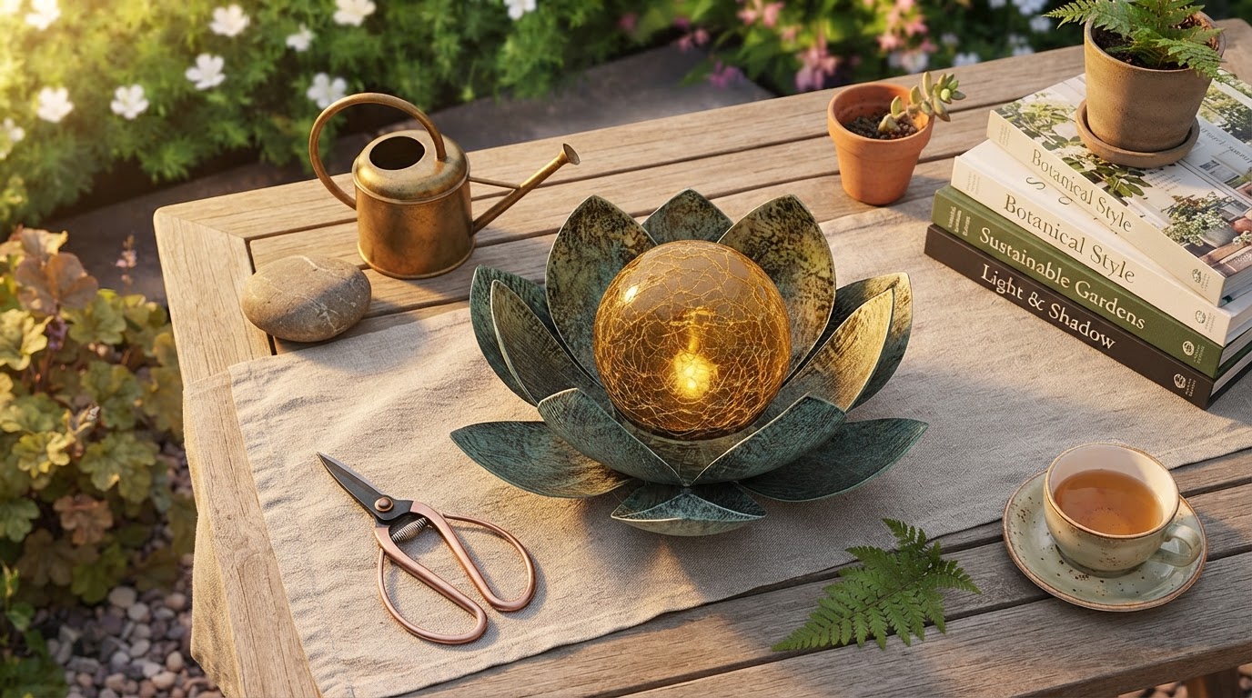 Solar Lotus Light Placement for Ambient Garden Design