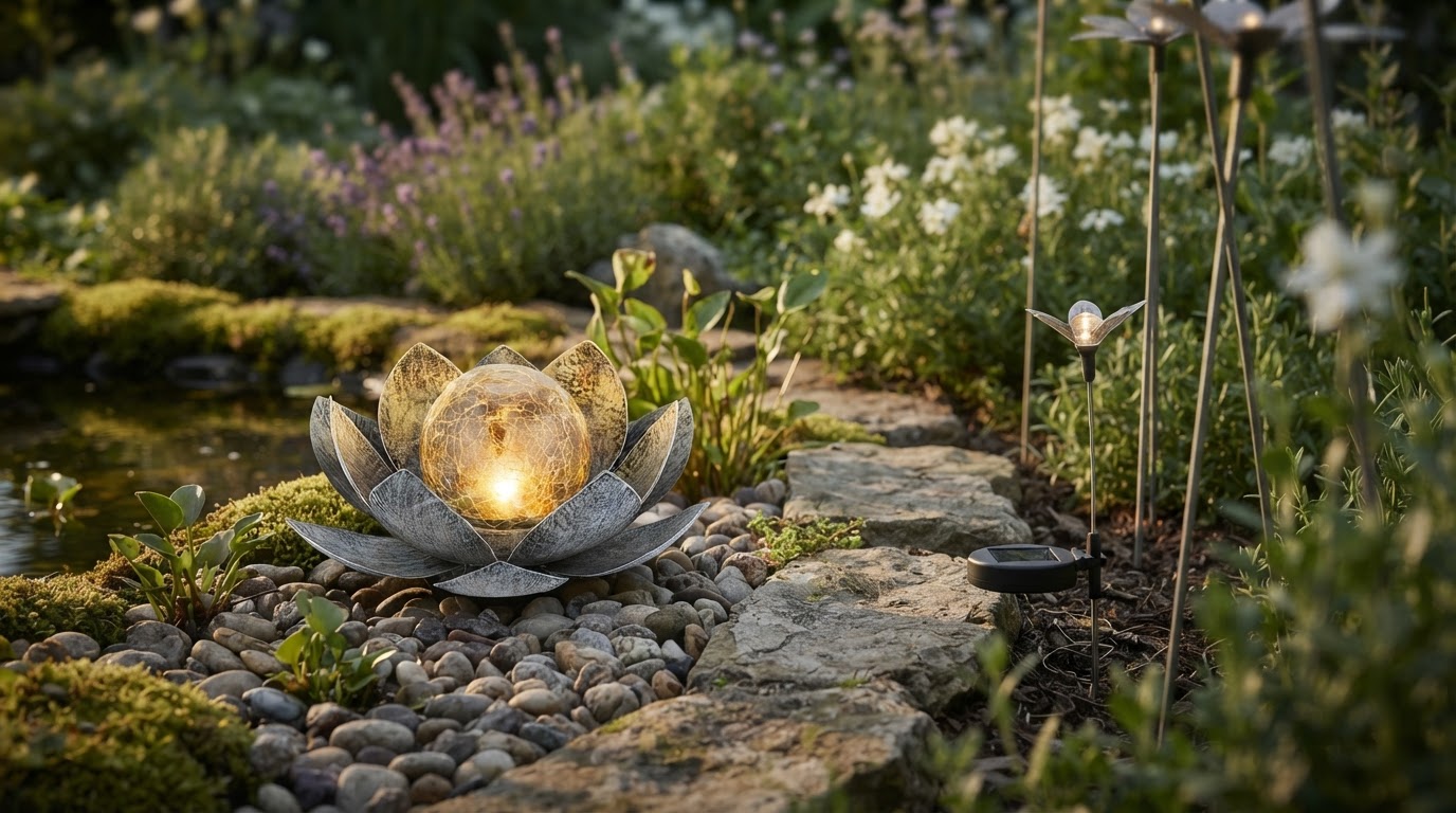 How does Solar Lotus Light compare to retail garden stakes?
