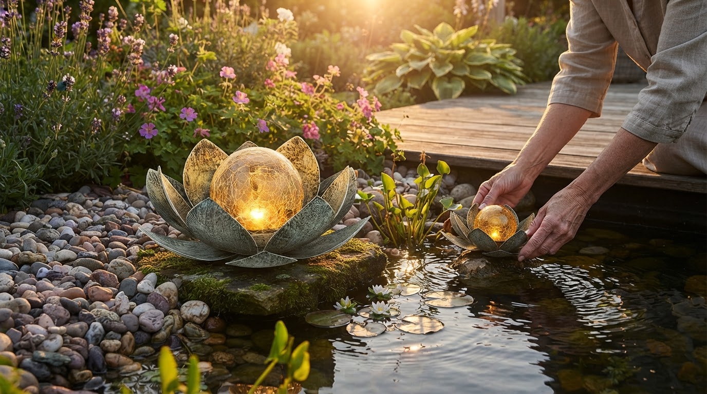 Is the Solar Lotus Light fully waterproof for ponds?