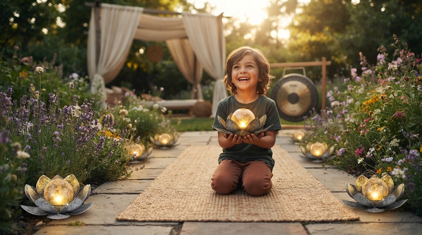 How do I use Solar Lotus Light for yoga studio decor?