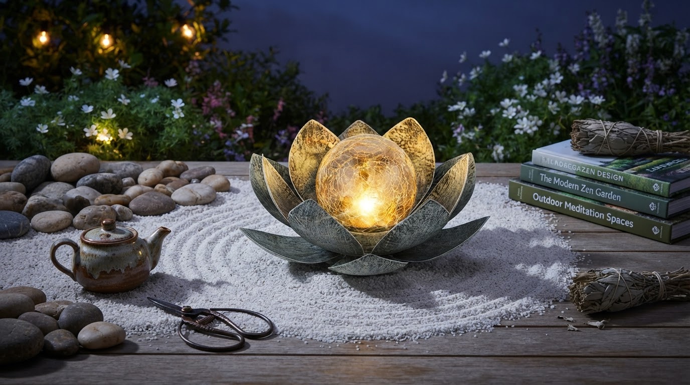 Integrating Solar Lotus Light into Zen Garden Spaces