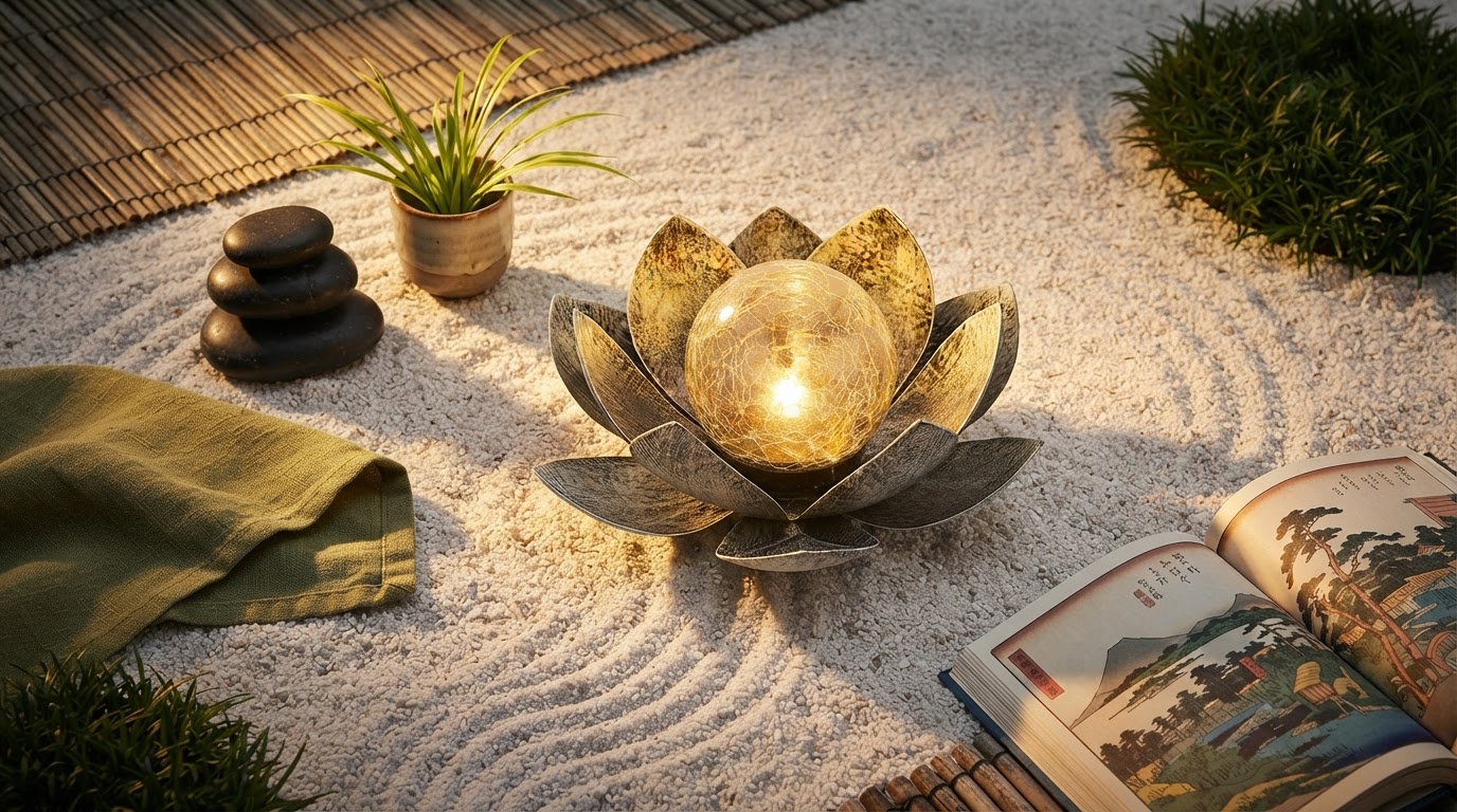 Solar Lotus Light for Zen Garden Design