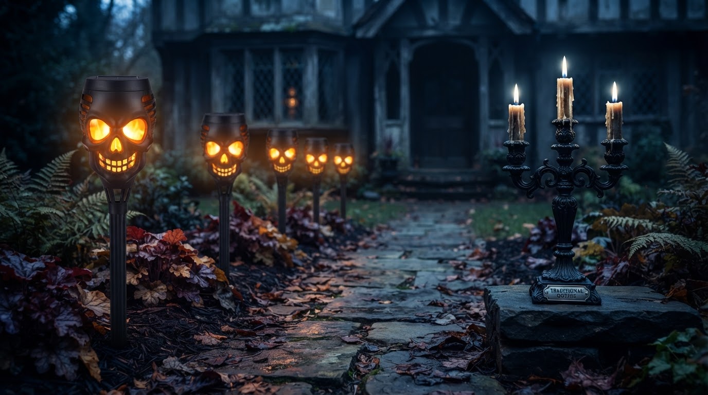 How do Solar Skull Torch Lights fit gothic aesthetics?