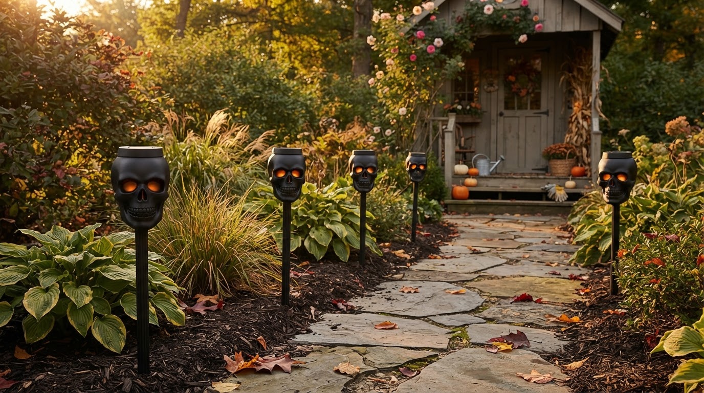 Do Solar Skull Torch Lights work as Halloween garden stakes?