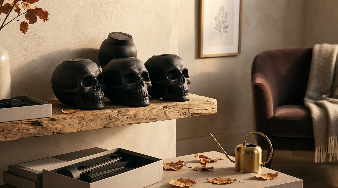 Elevating Halloween Skull Lawn Torches with Solar Tech