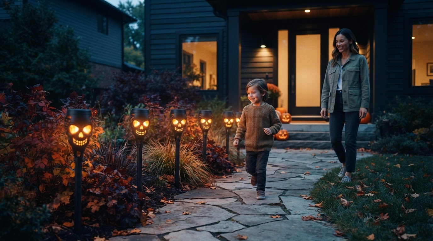 Optimizing Yard Safety with Solar Skull Torch Lights