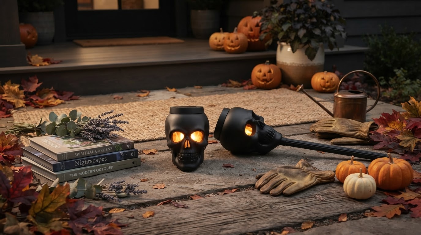 Enhancing Seasonal Landscapes with Solar Skull Torch Lights