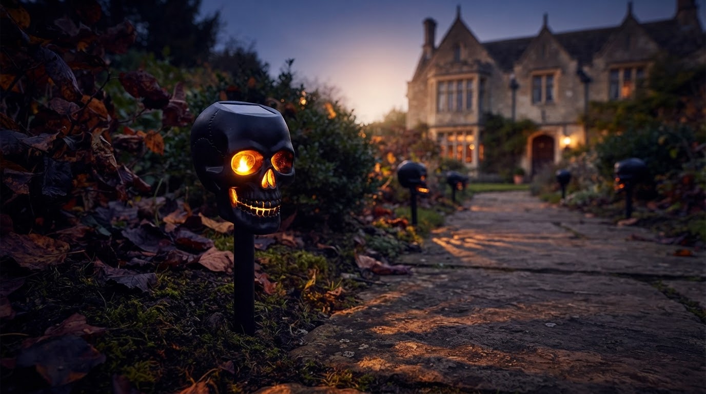 Solar Skull Torch Lights and Gothic Outdoor Lighting