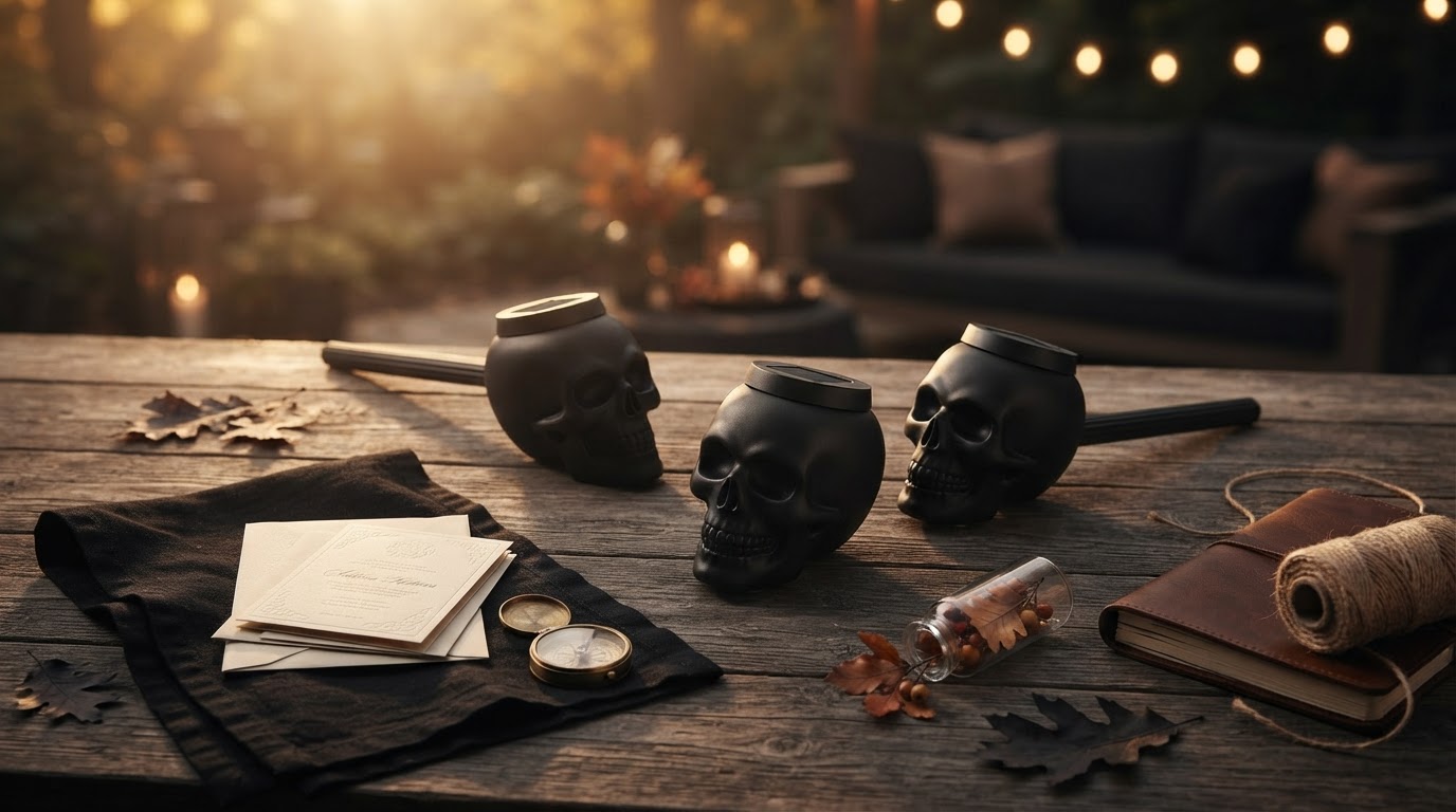 Solar Skull Torch Lights for Outdoor Event Planning