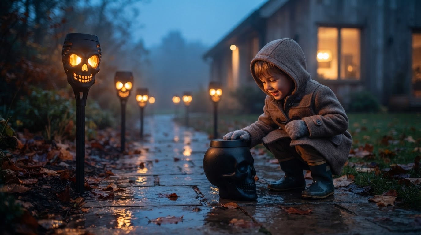 Installing Waterproof Solar Skull Torch Lights for Safety
