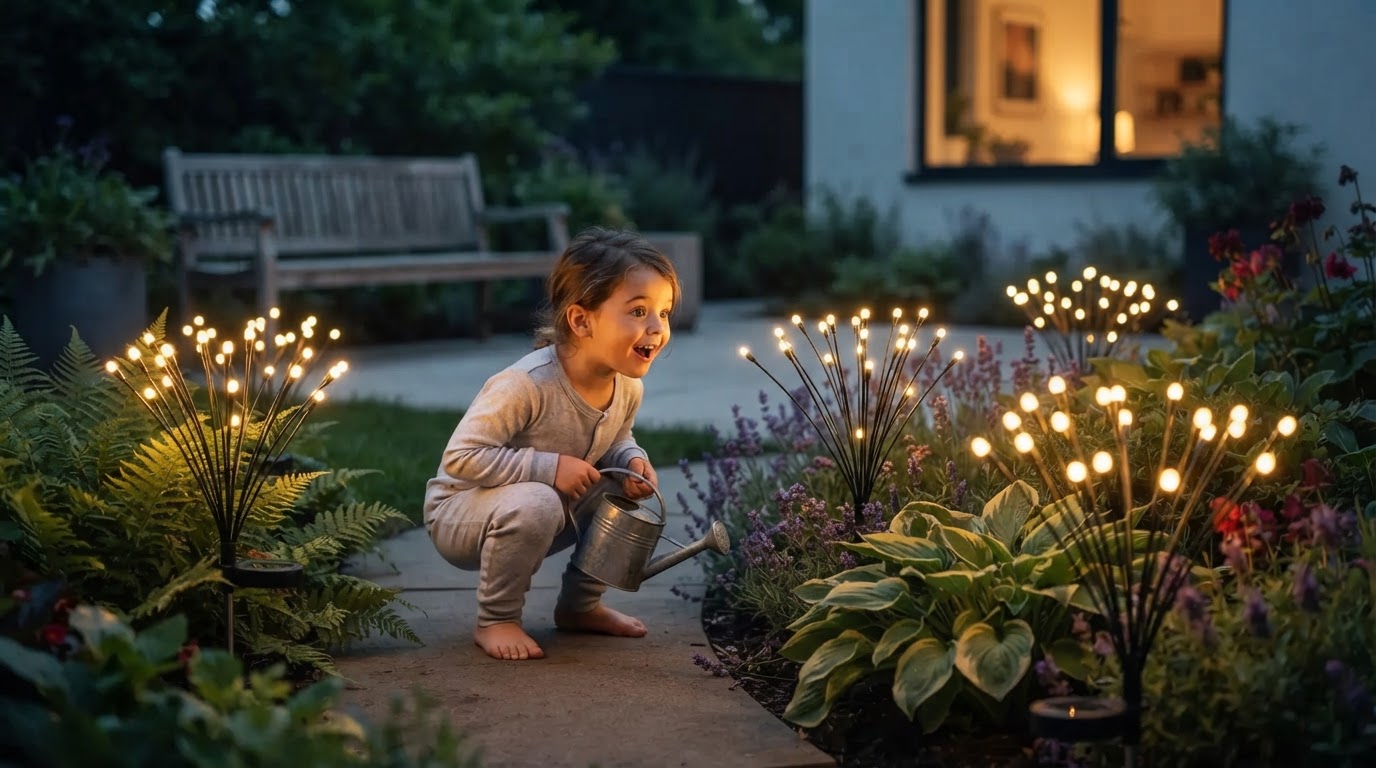 Solar Firefly Lights 5-Point Bunch Placement Framework