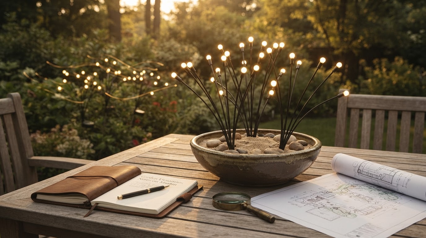 Solar Firefly Lights and the Physics of Garden Motion