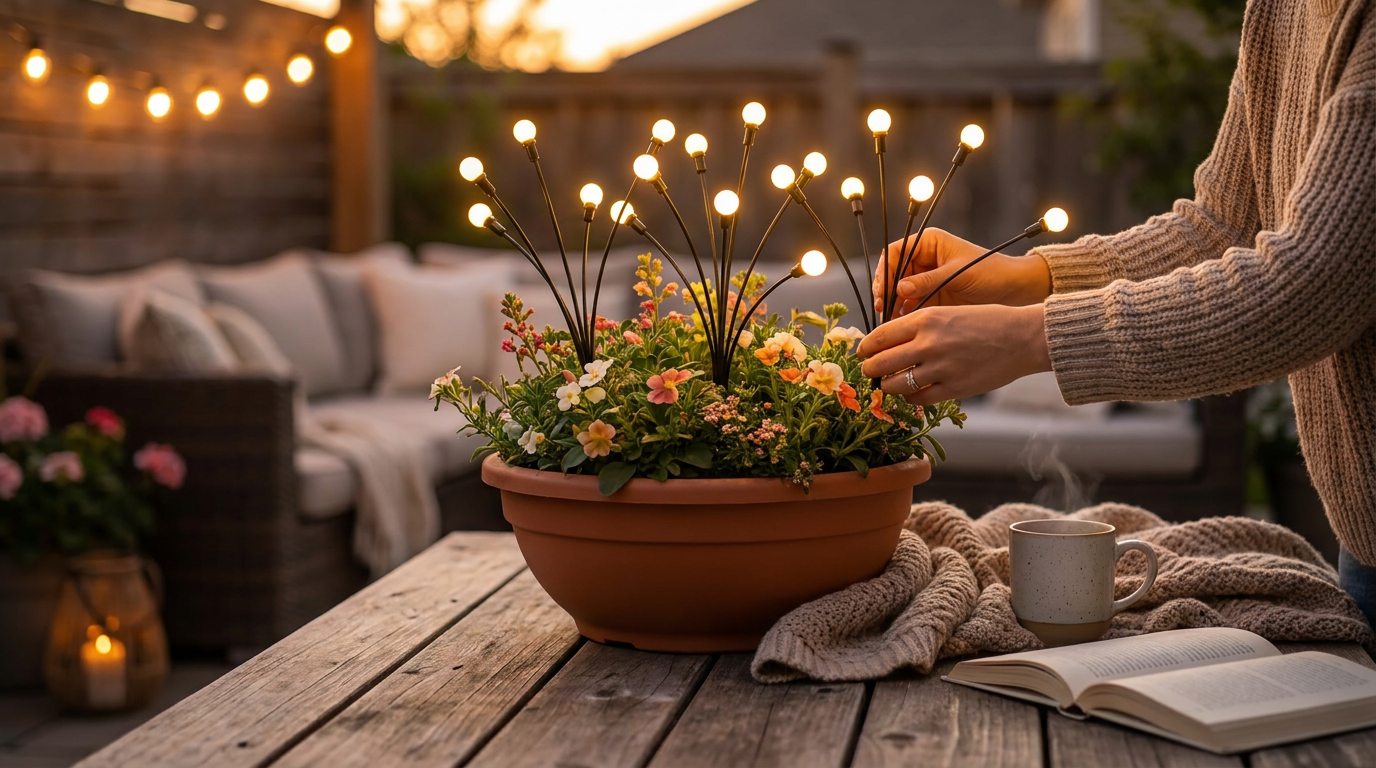How do Solar Firefly Lights perform in patio planters?