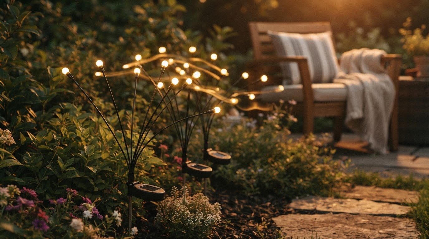 Why do Solar Firefly Lights use starburst swaying wires?