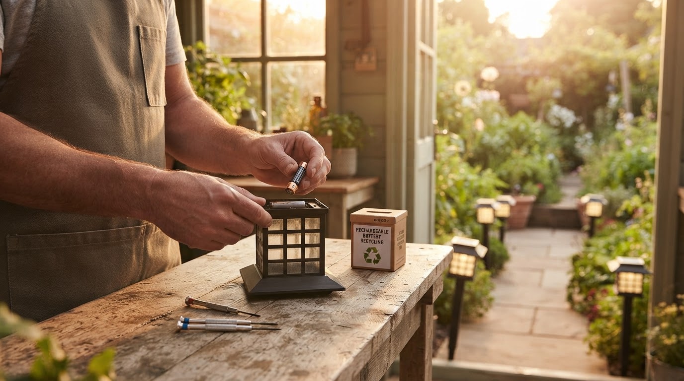 How to recycle Solar Yard Glow batteries properly?