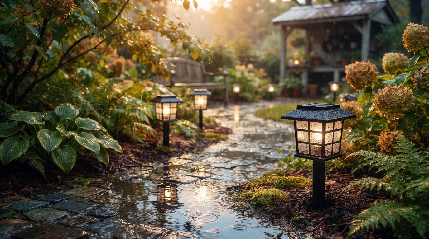 Solar Yard Glow Performance in Seasonal Rainfall