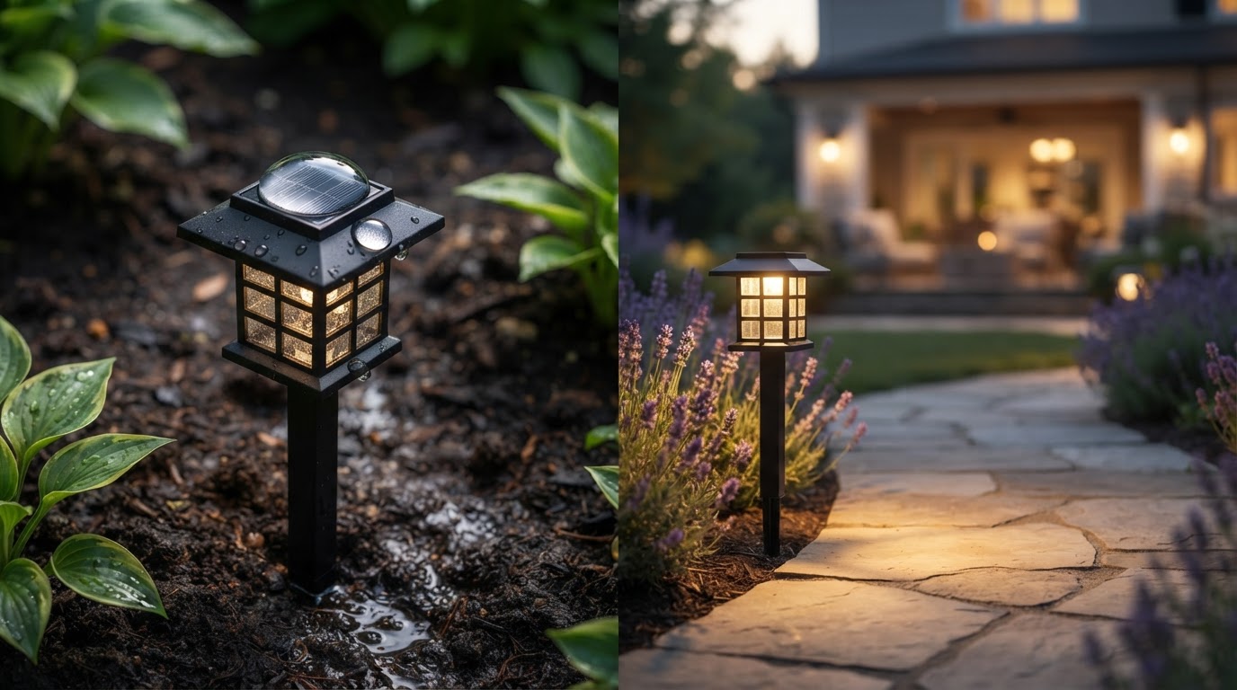 Solar Yard Glow Standards for Waterproof Hardware