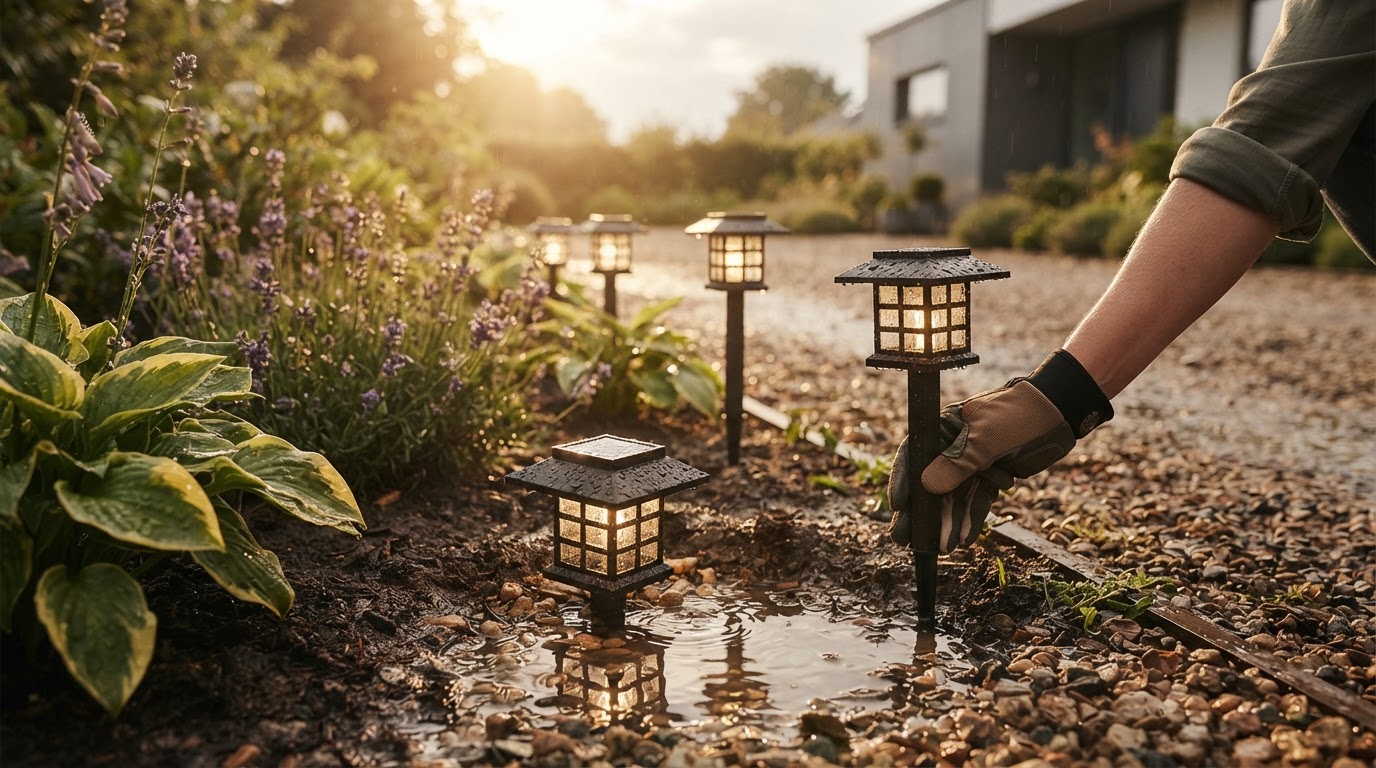 Can Solar Yard Glow lights withstand driveway flooding?