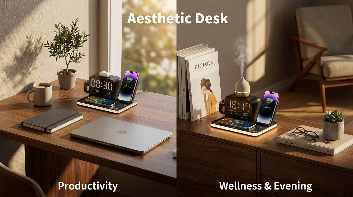 Aesthetic Desk Organization with ChargeDock Plus Stations