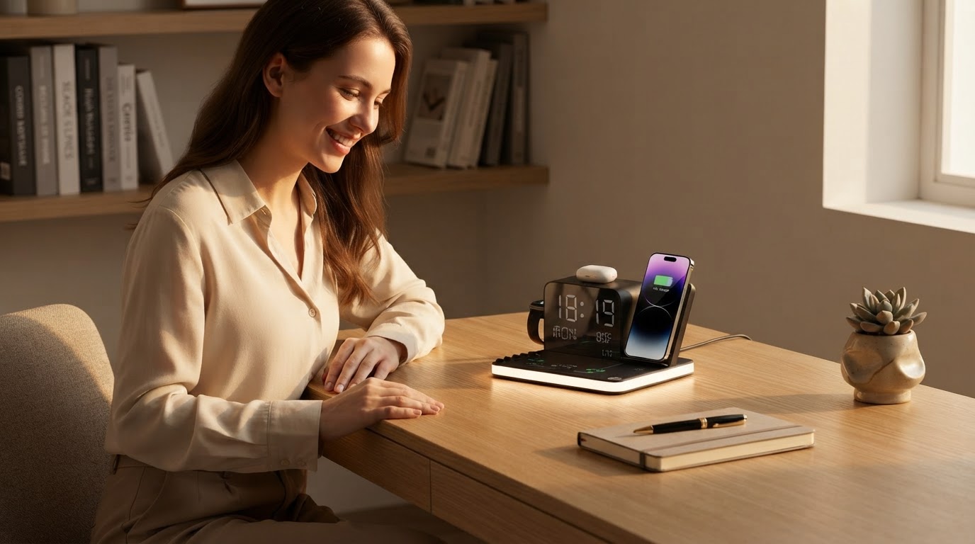 3-Step ChargeDock Plus Minimalist Desk Integration