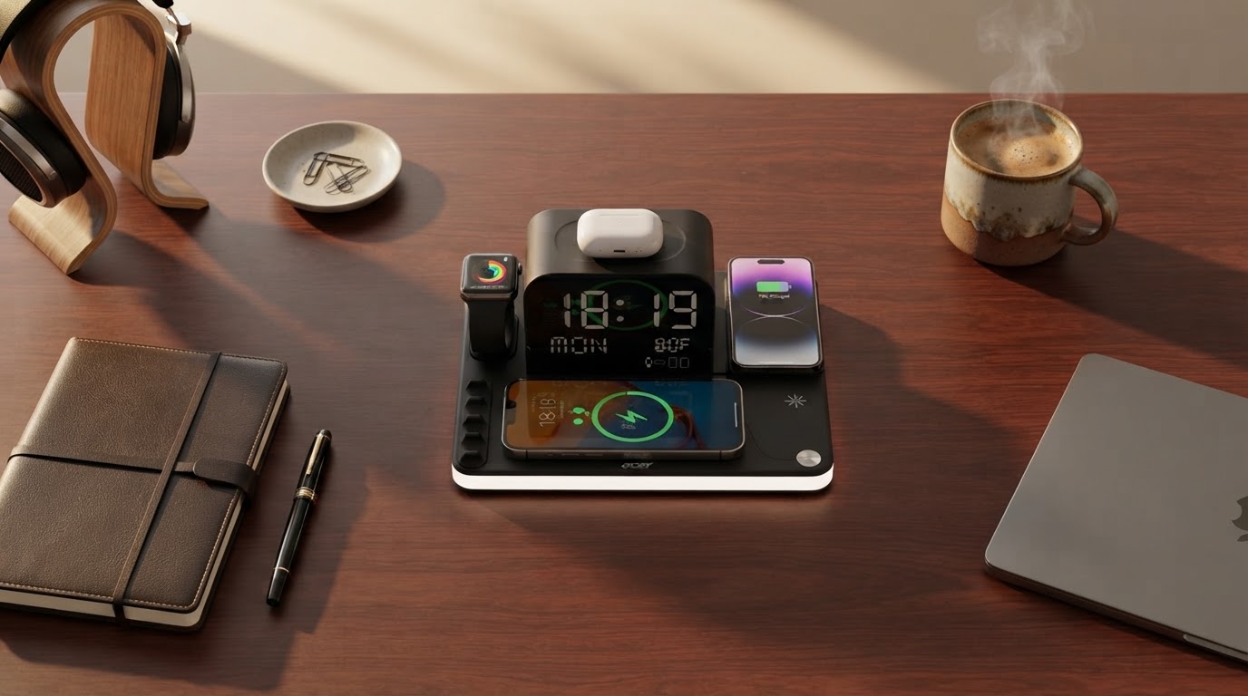 How does ChargeDock Plus improve desktop organization?