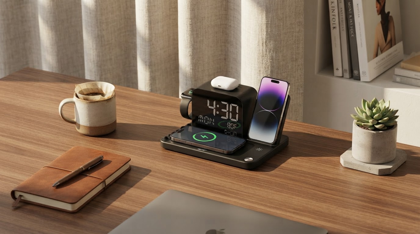 Which minimalist desk phone charger dock fits my workspace?
