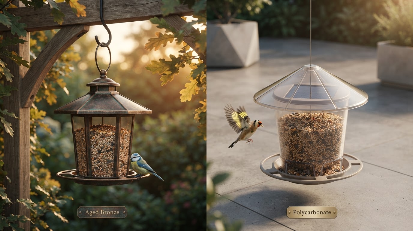 Bronze Solar Feeders vs. Plastic Feeders: Material Comparison