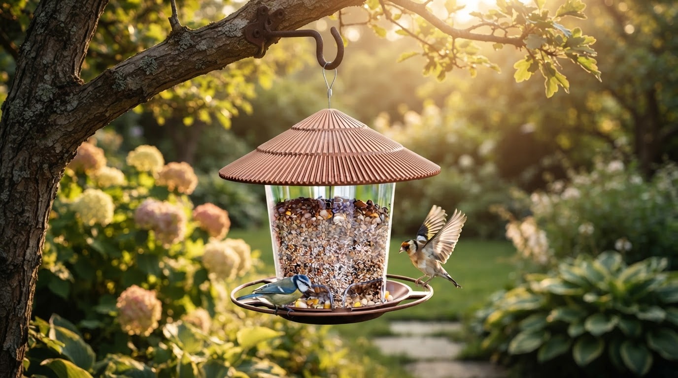 Upgrade Your Yard with the Vintage Solar Lantern Bird Feeder