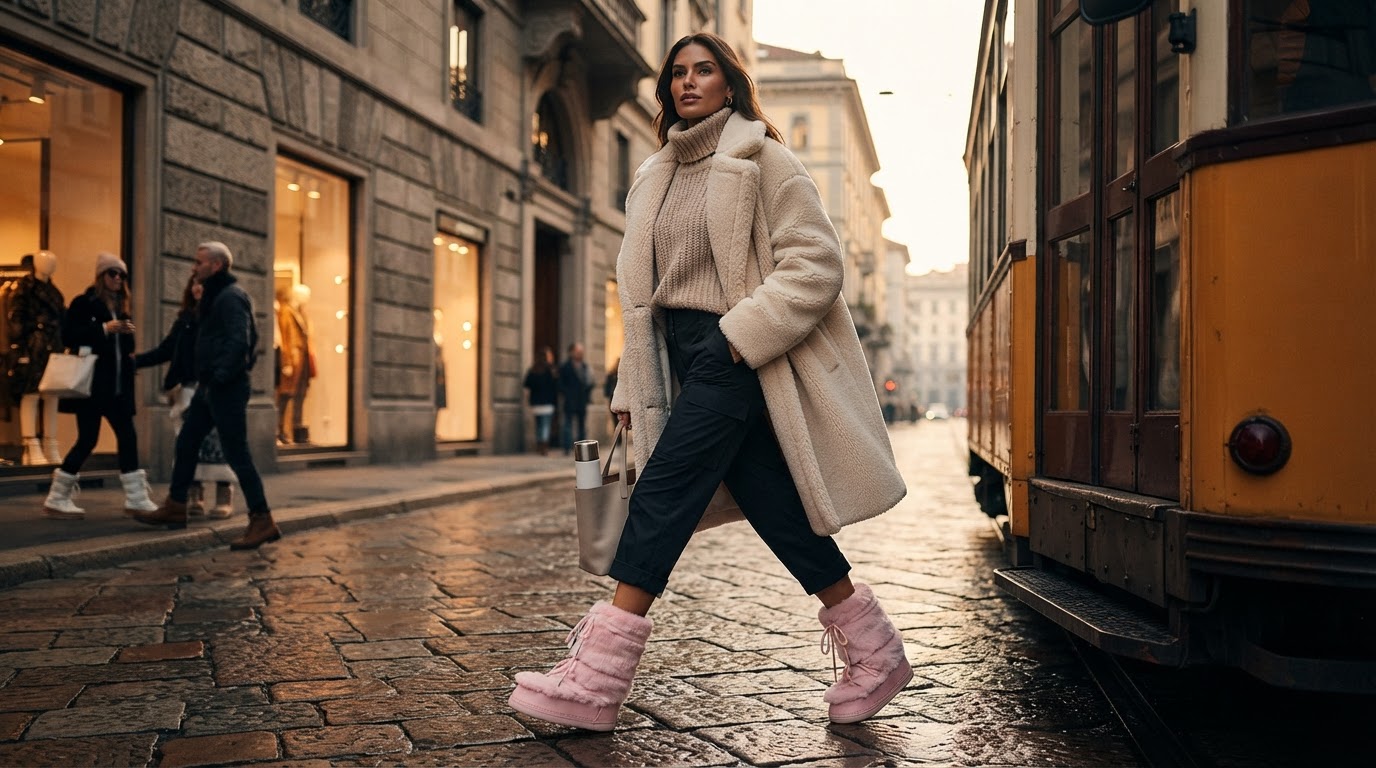 Faux Fur Mid-Calf Platform Boots for Winter Urban Utility
