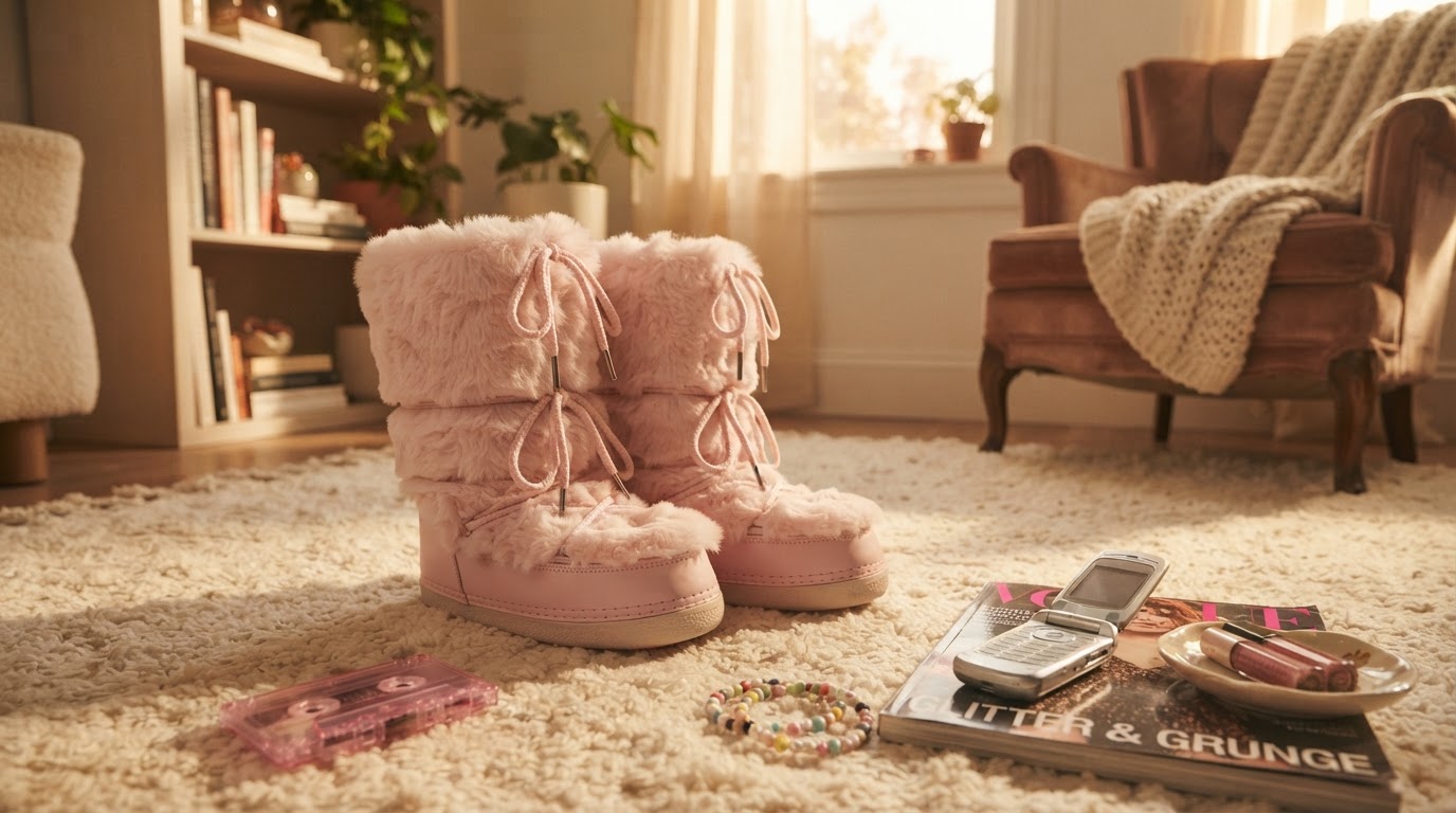 Why are Faux Fur Mid-Calf Platform Boots trending in Y2K fashion?