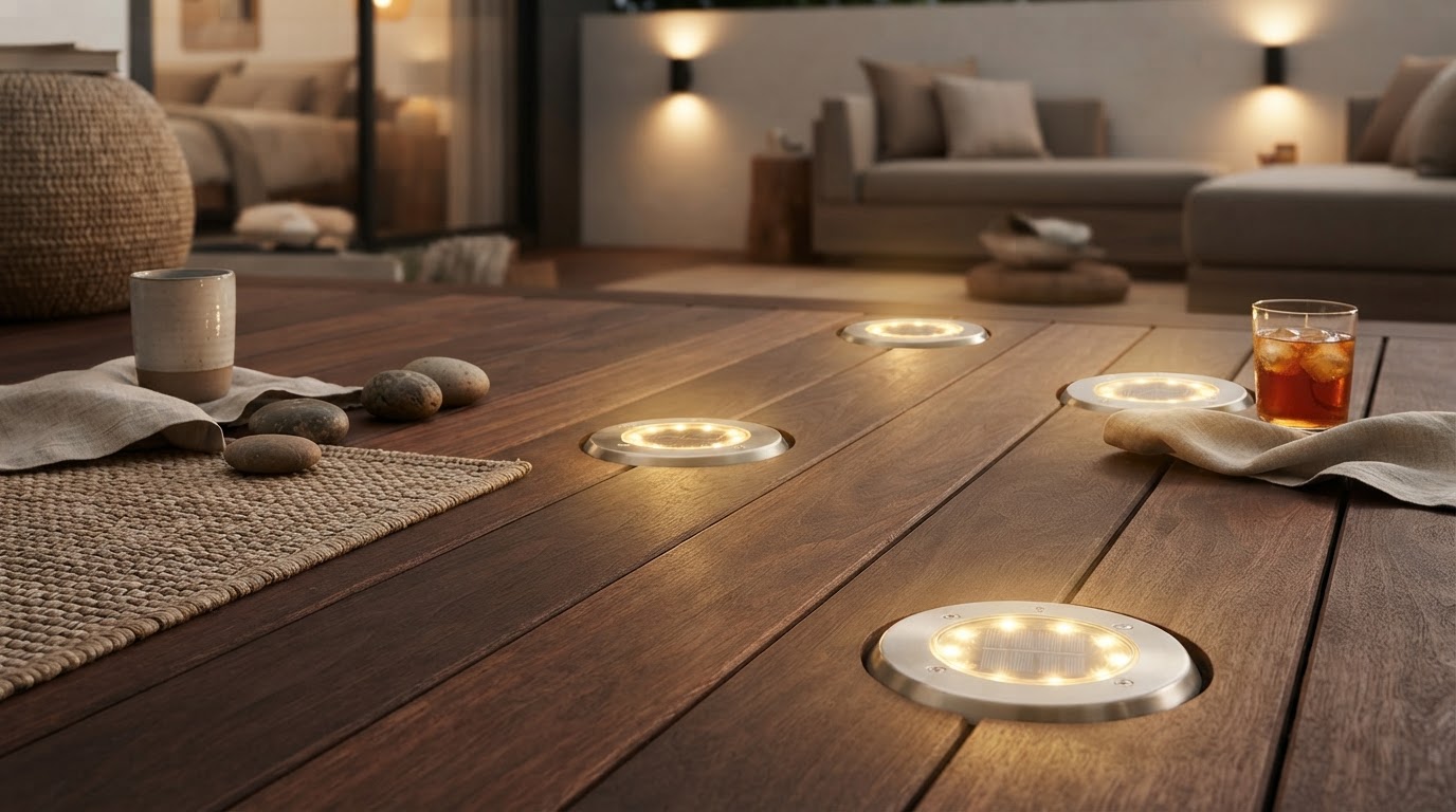 Solar Ground Lights for Flush Mount Deck Installations