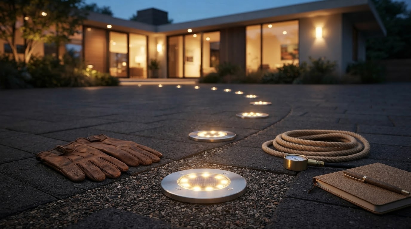 Solar Ground Lights for Low-Profile Driveway Safety