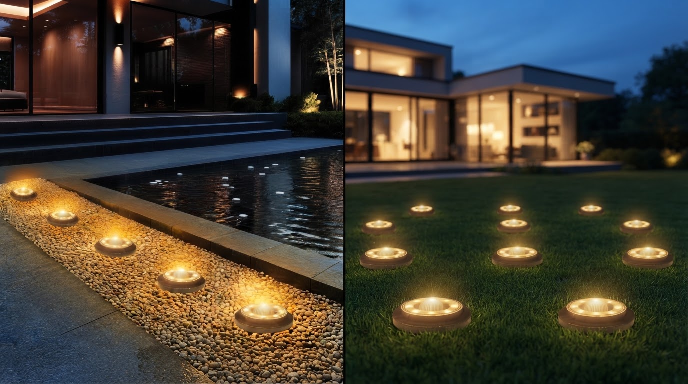 How do Solar Ground Lights compare to puck lights?