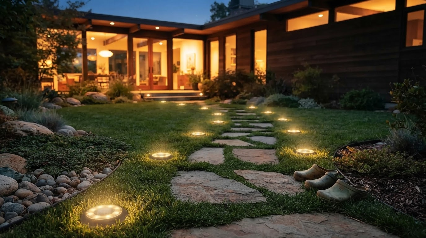 How do Solar Ground Lights improve outdoor safety?