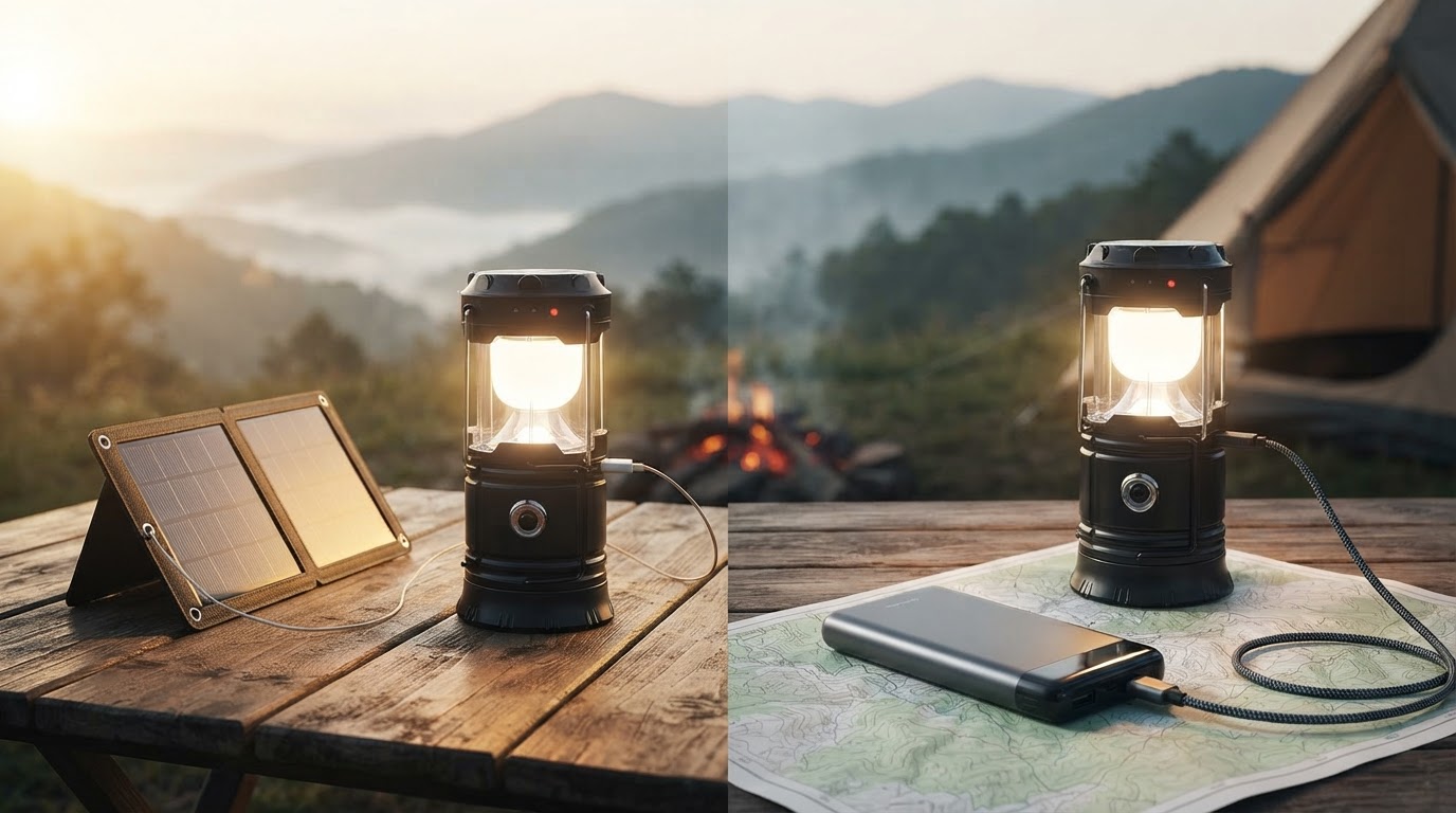 Solar Charging vs USB Rechargeable Camping Lanterns