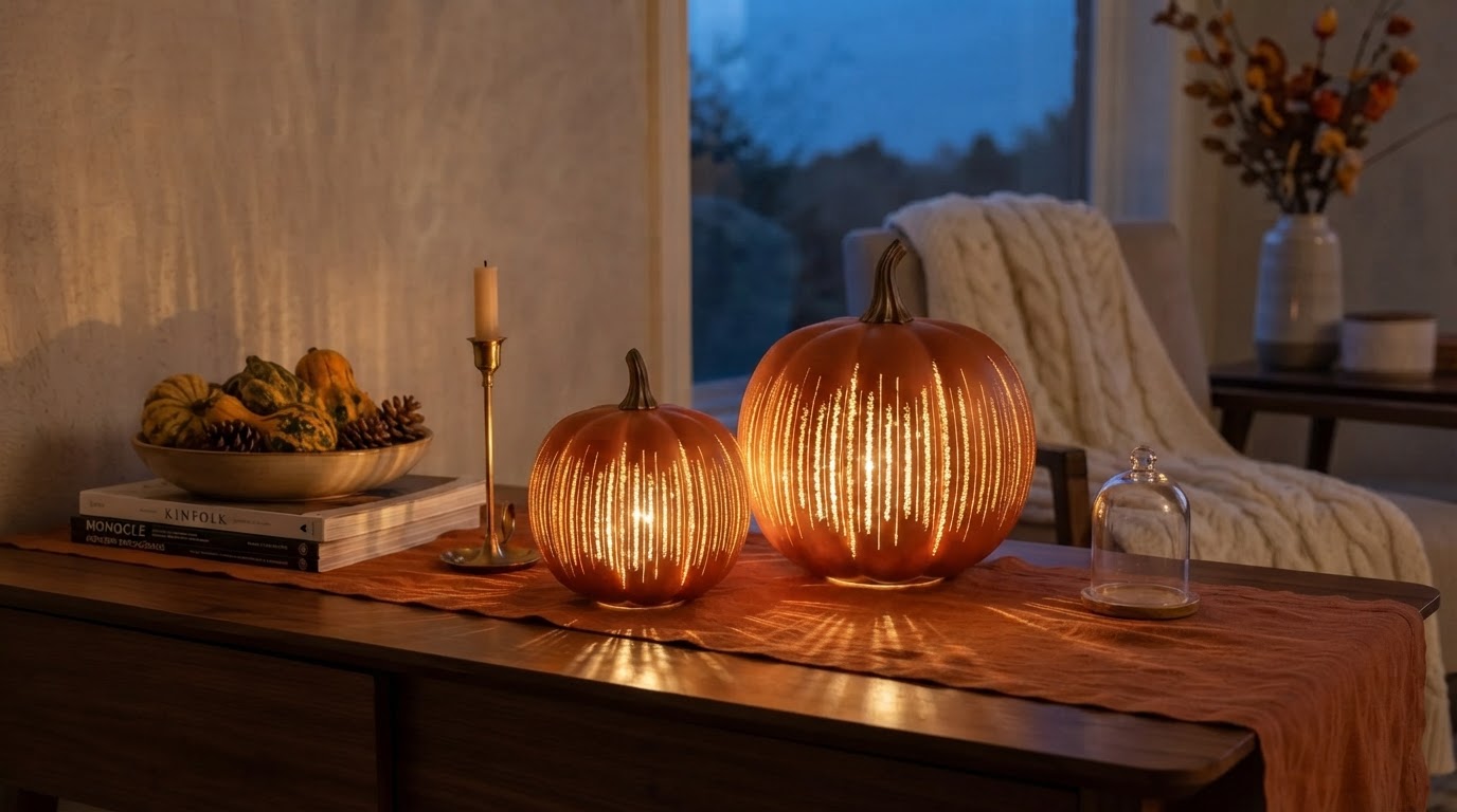 Selecting a Light Up Glass Pumpkin Centerpiece