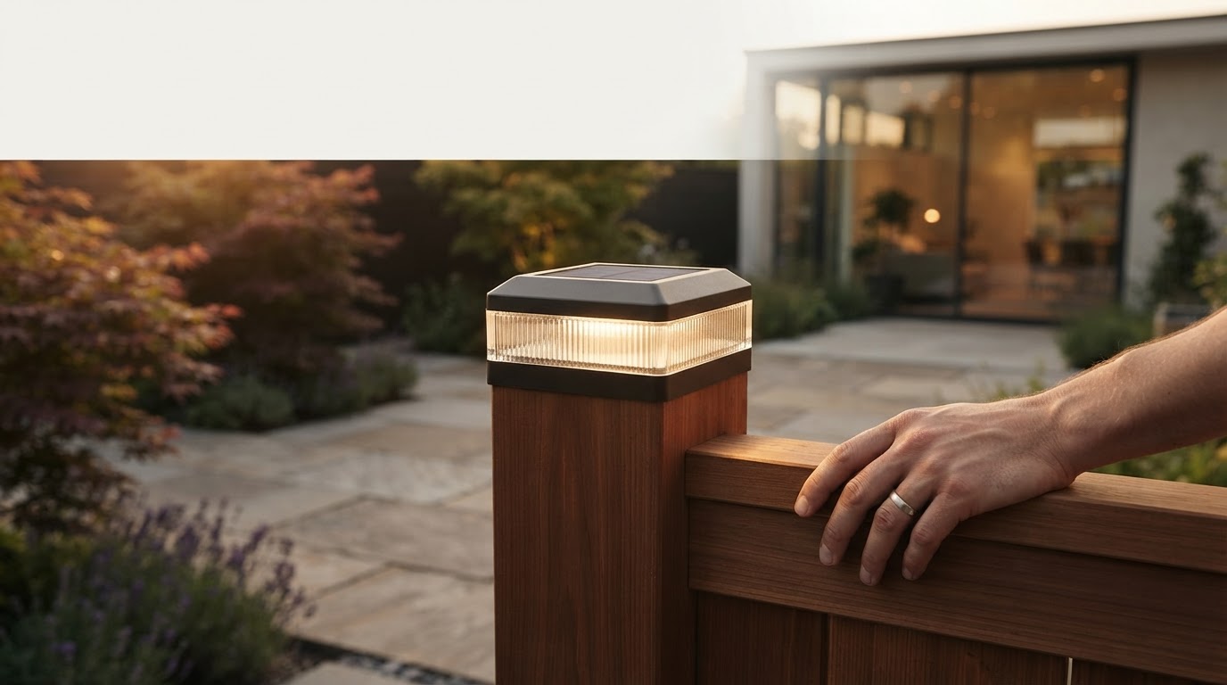 Modern Solar Pillar Lights Framework for Privacy Fencing
