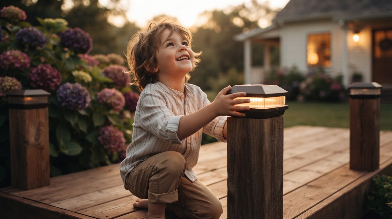 A 5-Step Setup for Solar Fence Post Lights on Wood