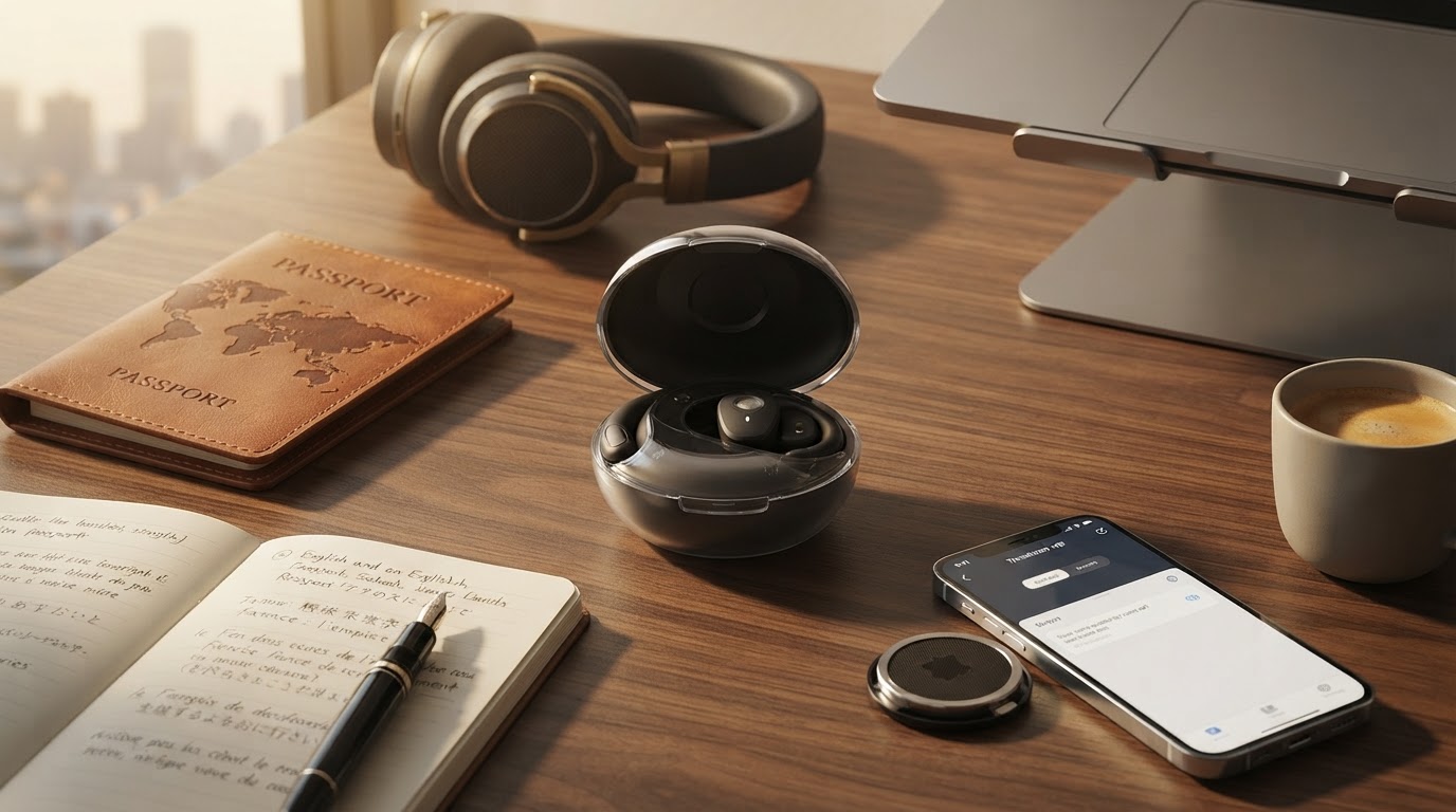 AI Powered Wireless Bluetooth Translation Headphones with HiFi Stereo Sound for Business