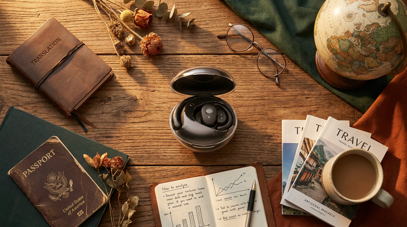 AI Powered Wireless Bluetooth Translation Headphones with HiFi Stereo Sound Performance