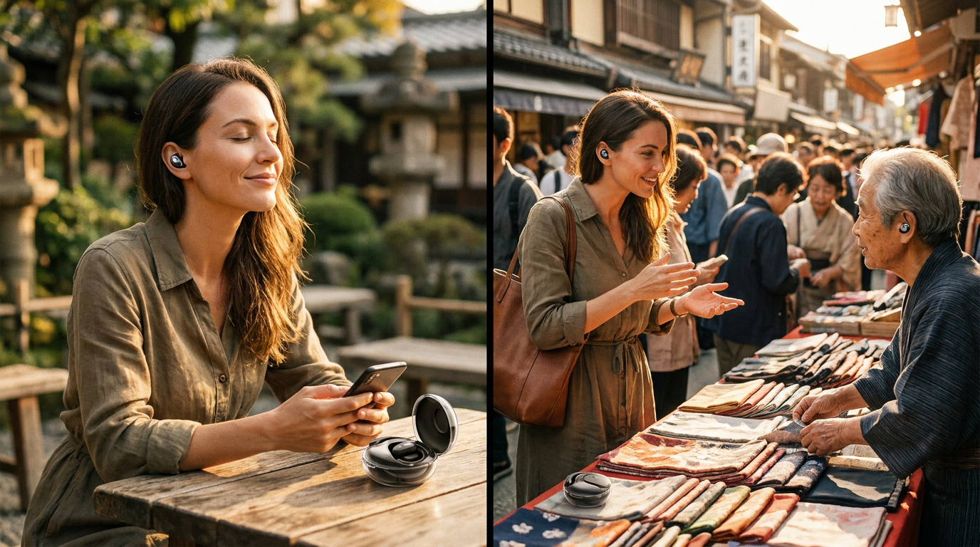 AI Powered Wireless Bluetooth Translation Headphones for Travel
